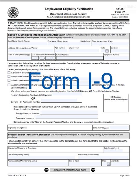 +1 9|Instructions for Form I